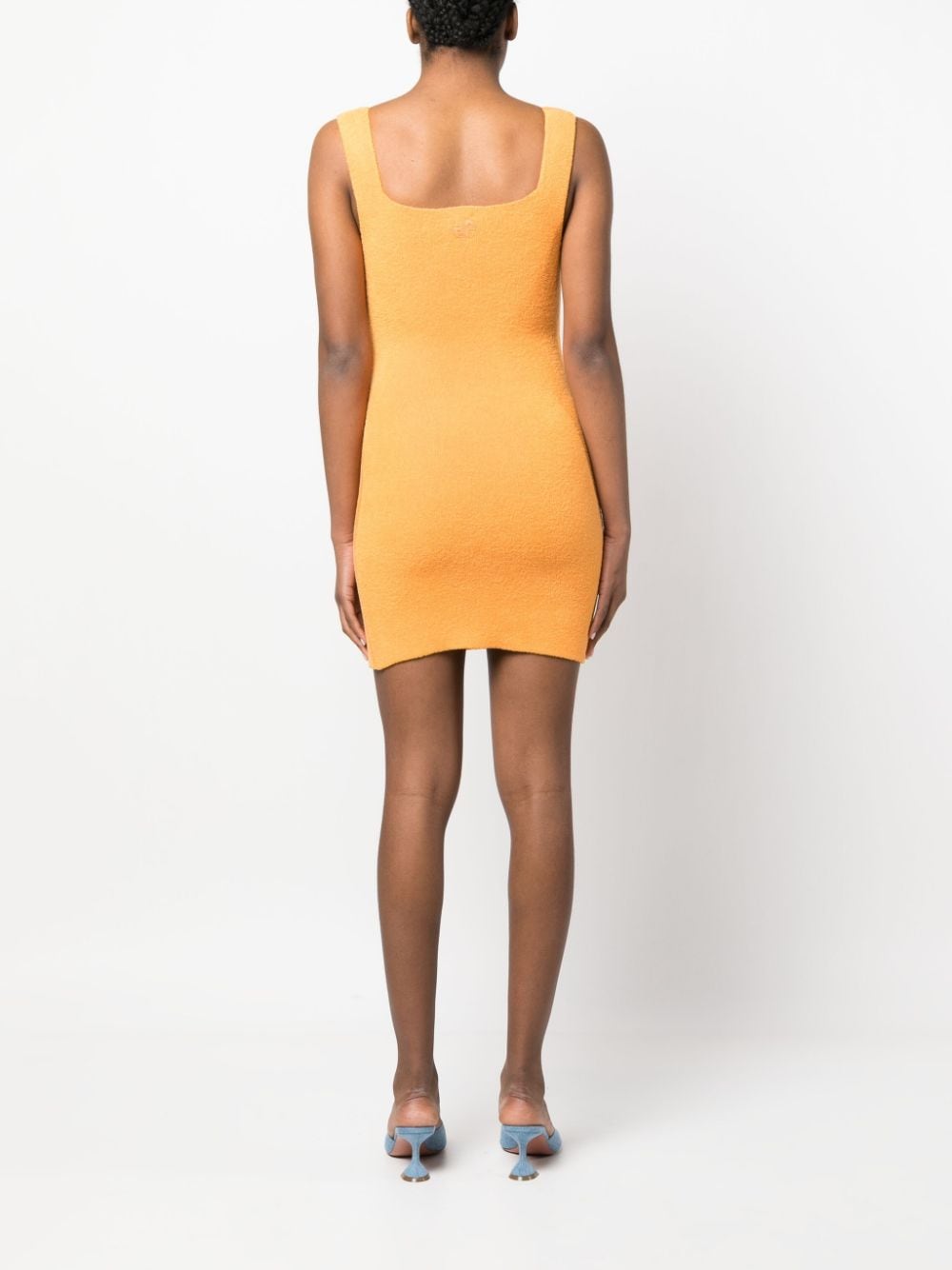 Shop Patou Textured Knitted Mini Dress In Orange