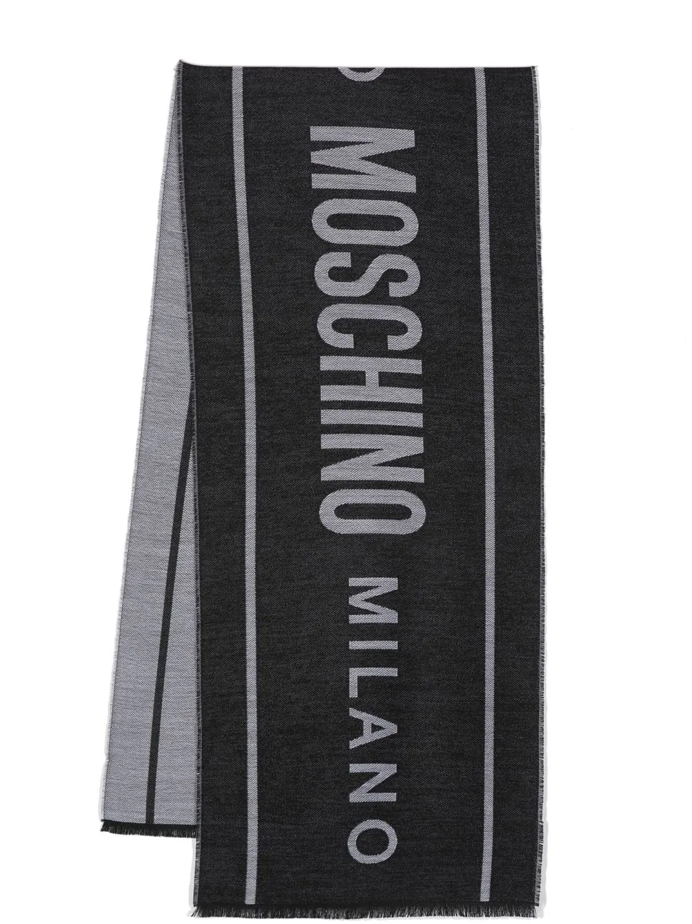 

Moschino mascada a rayas con logo bordado - Negro