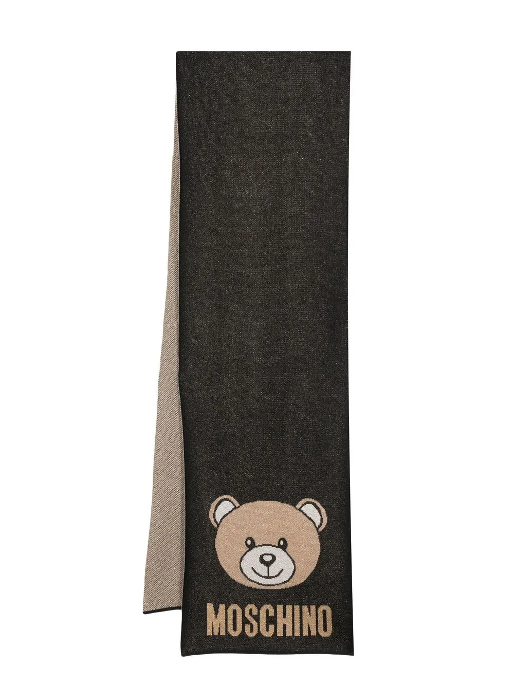 

Moschino Toy bear detail knit scarf - Black