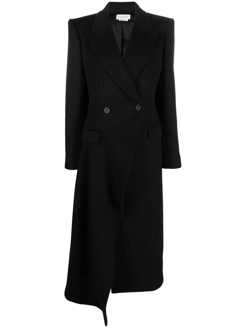 

Alexander McQueen double-breasted asymmetric wool coat - Black