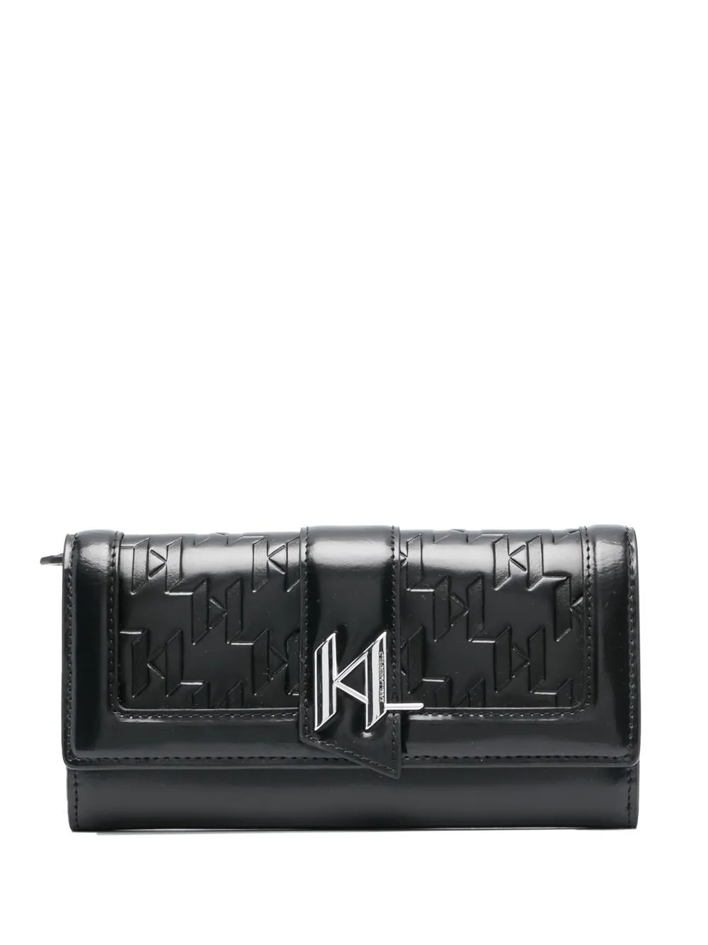 

Karl Lagerfeld monogram recycled-leather wallet - Black