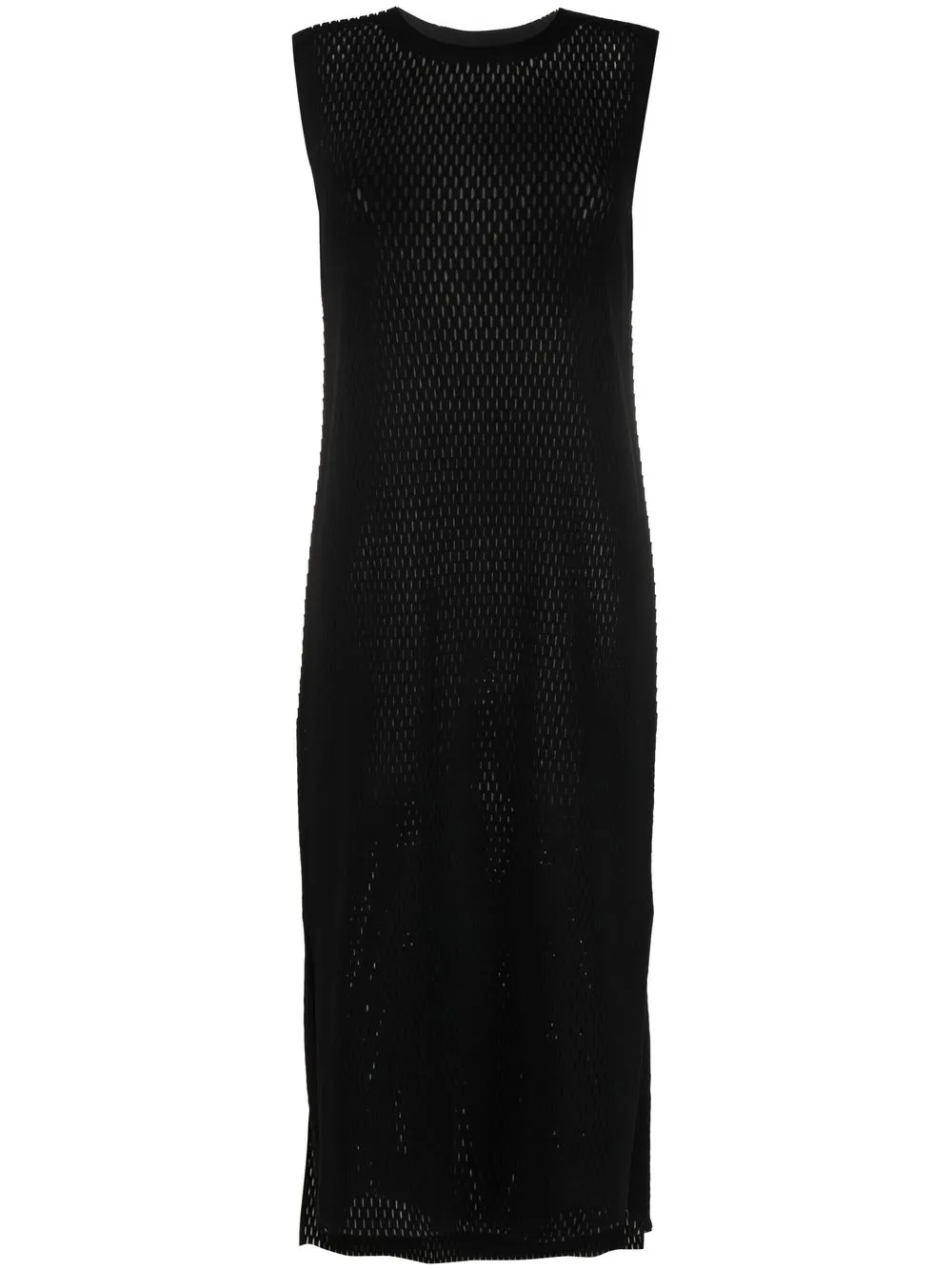 

Issey Miyake vestido midi semi transparente - Negro