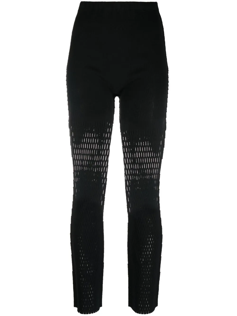 

Issey Miyake pantalones slim con perforaciones - Negro