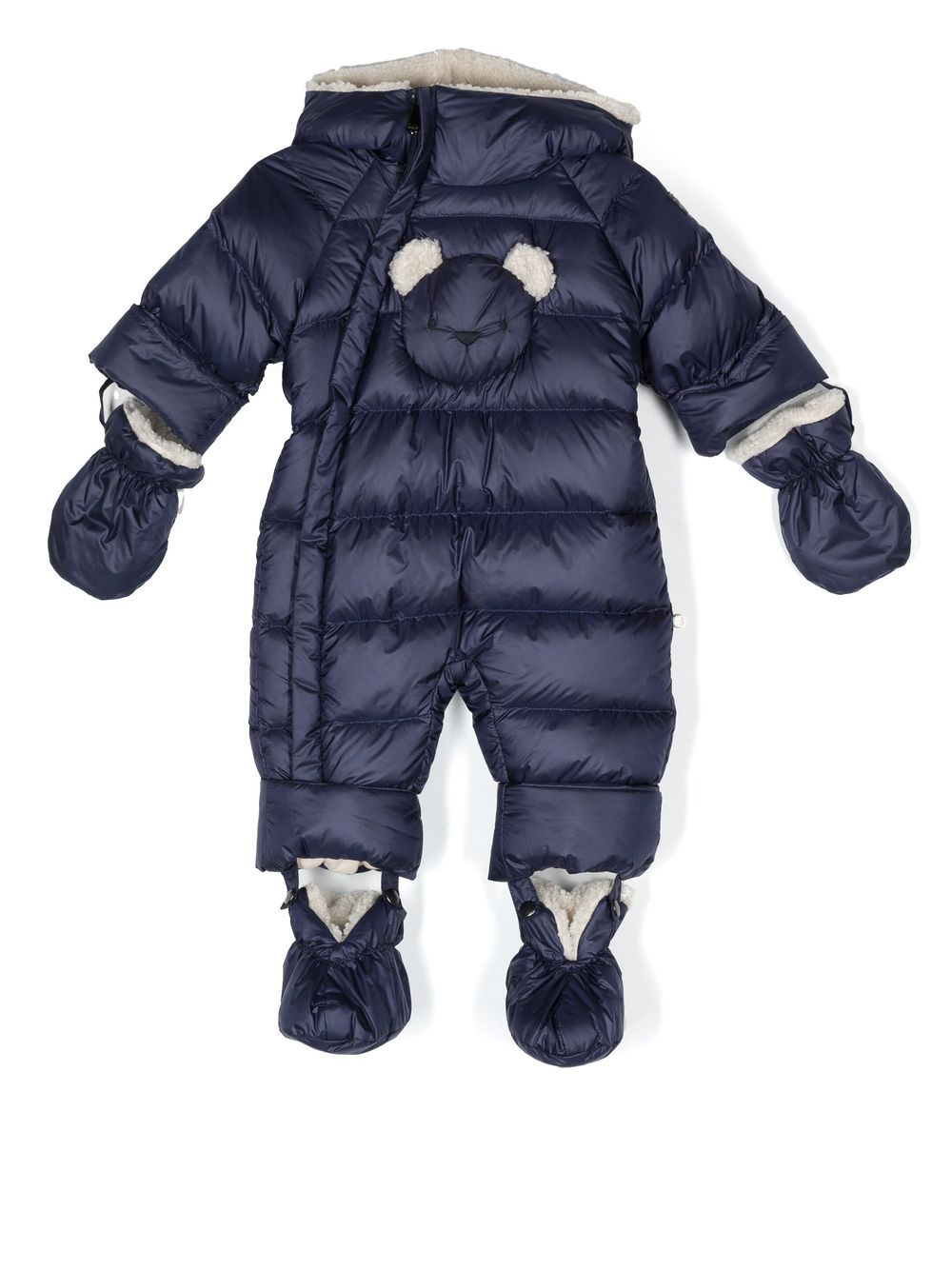 Il Gufo Babies' Quilted Hooded Snowsuit In Blue
