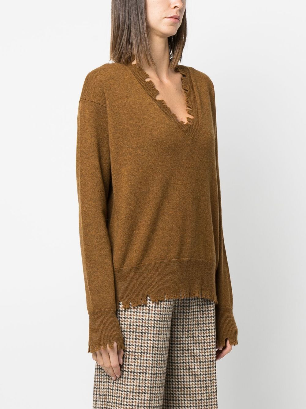 Uma Wang raw-cut V-neck Jumper - Farfetch