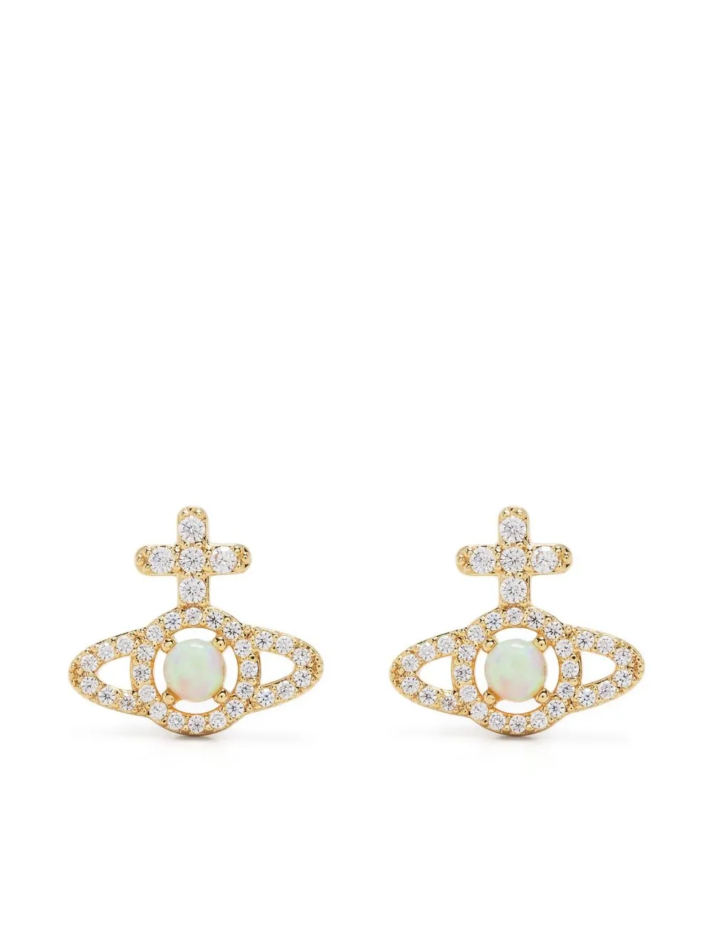 

Vivienne Westwood aretes con aplique Orb - Dorado