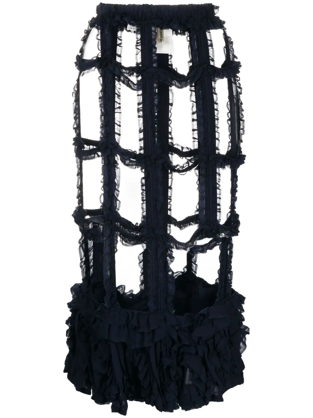 Pre-owned Comme Des Garçons Textured Cage Skirt In Blue