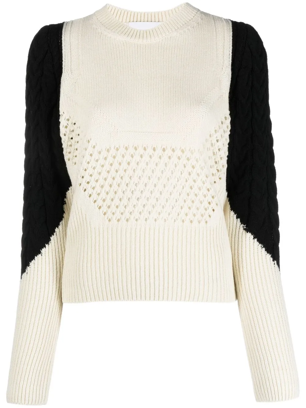 

Nude chunky-knit crew-neck jumper - White