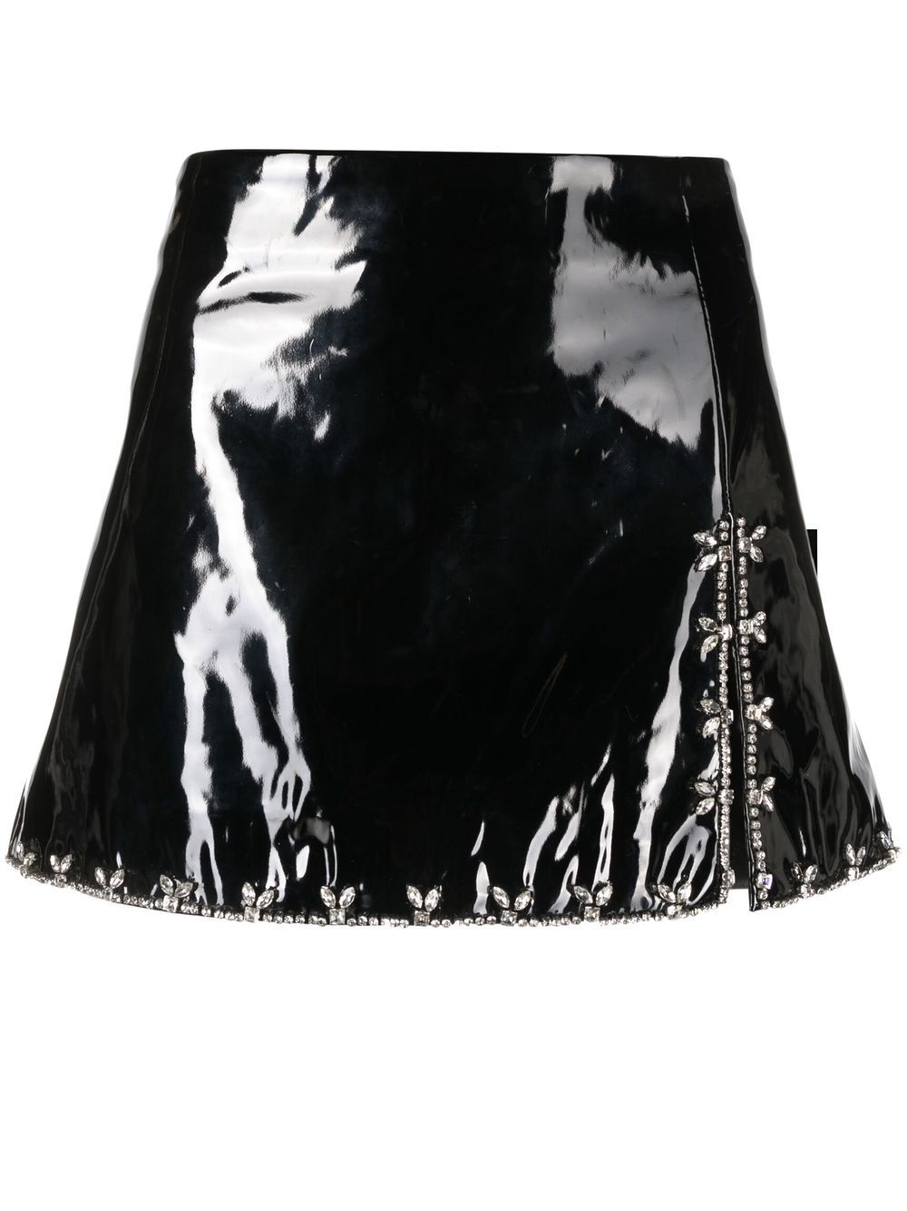 

DES PHEMMES patent-finish mini skirt - Black