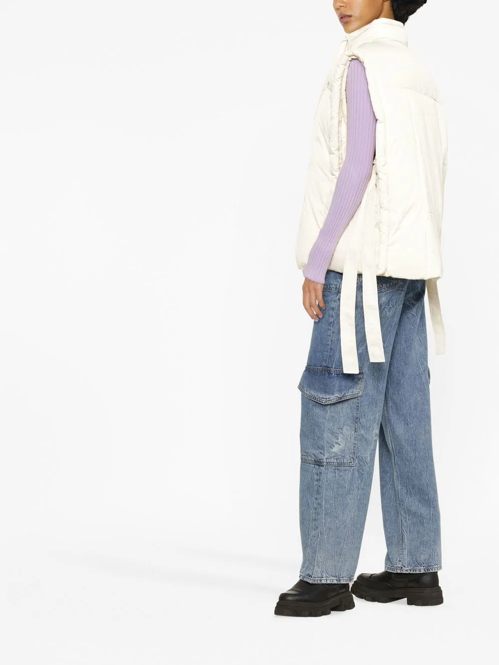 GANNI パデッドベスト | ニュートラル | FARFETCH JP