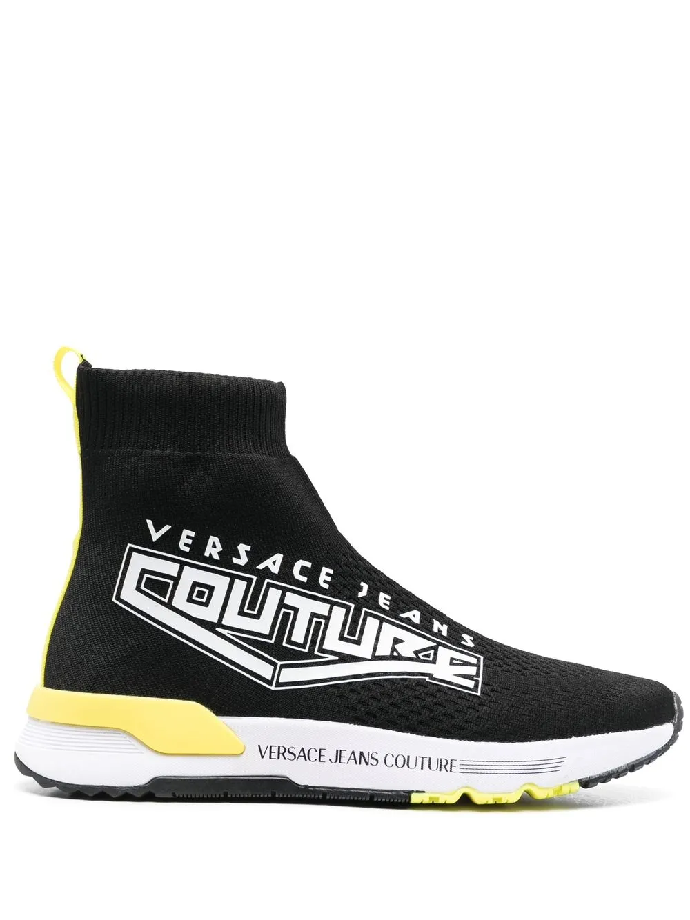

Versace Jeans Couture logo print sock-style sneakers - Black