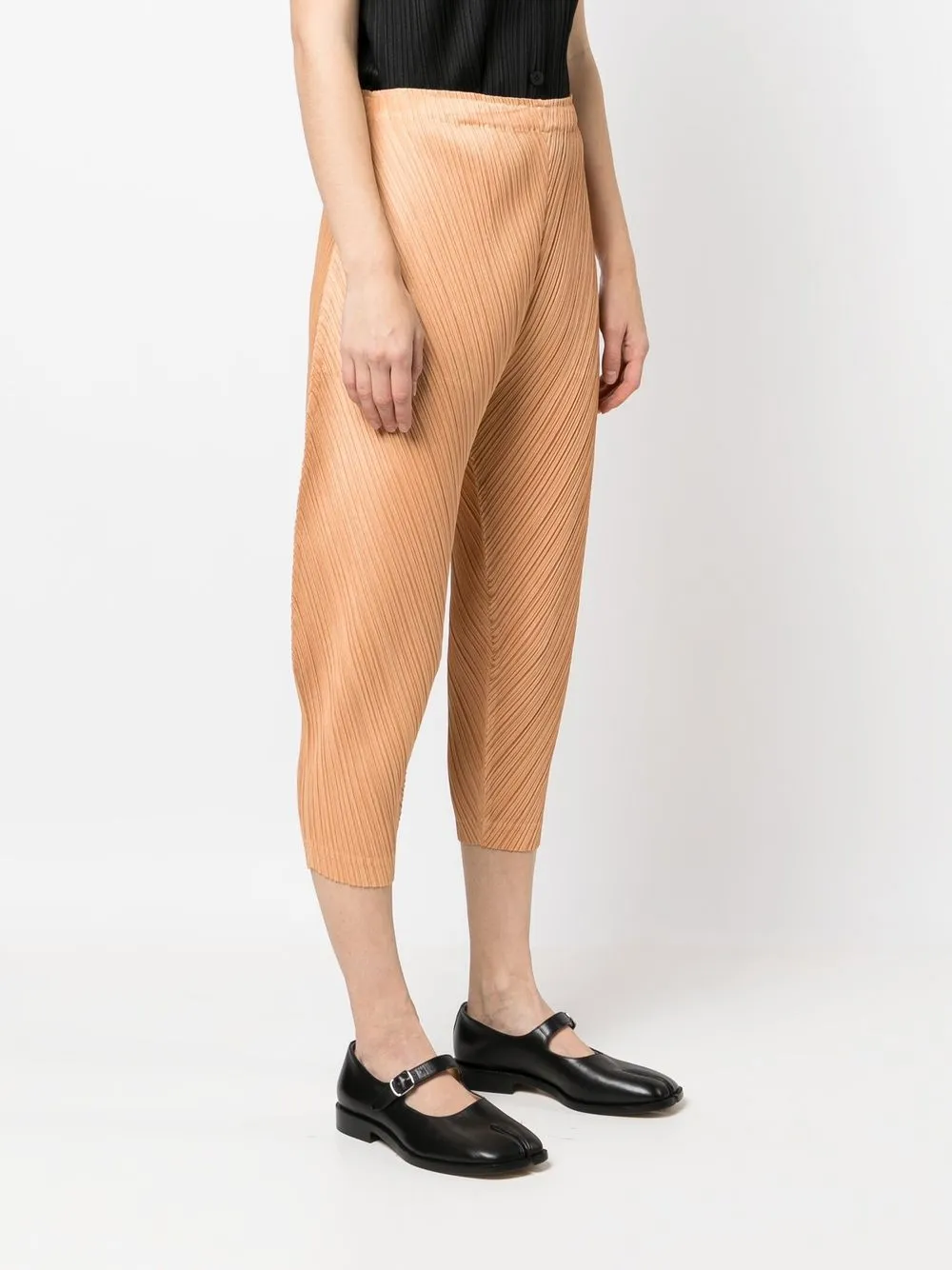 Pleats Please Issey Miyake creaseeffect Trousers Orange FARFETCH