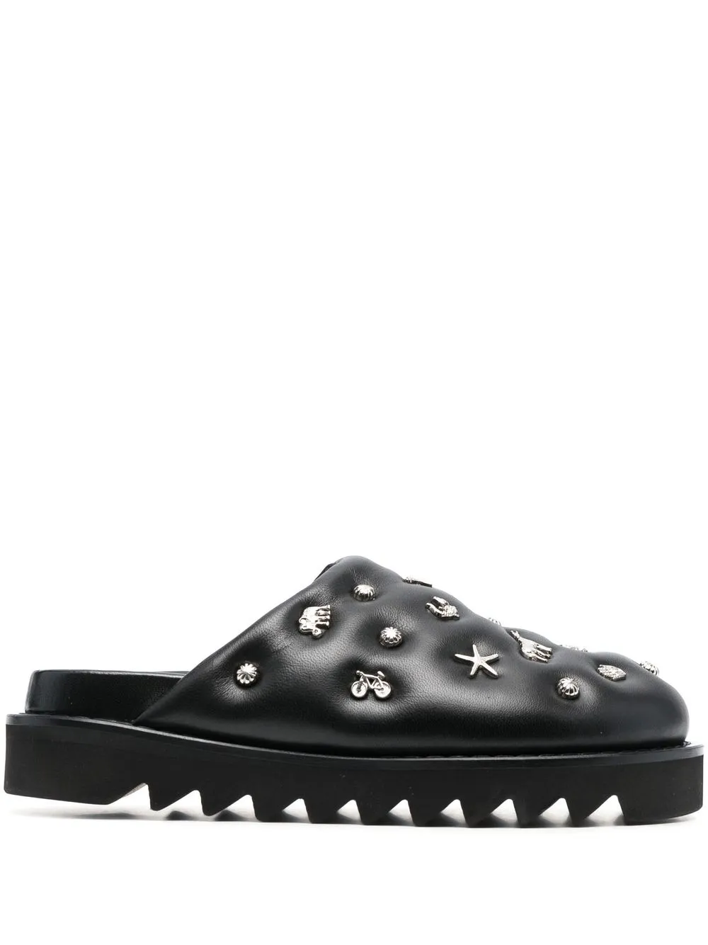 

Toga Pulla stud-detail leather clogs - Black