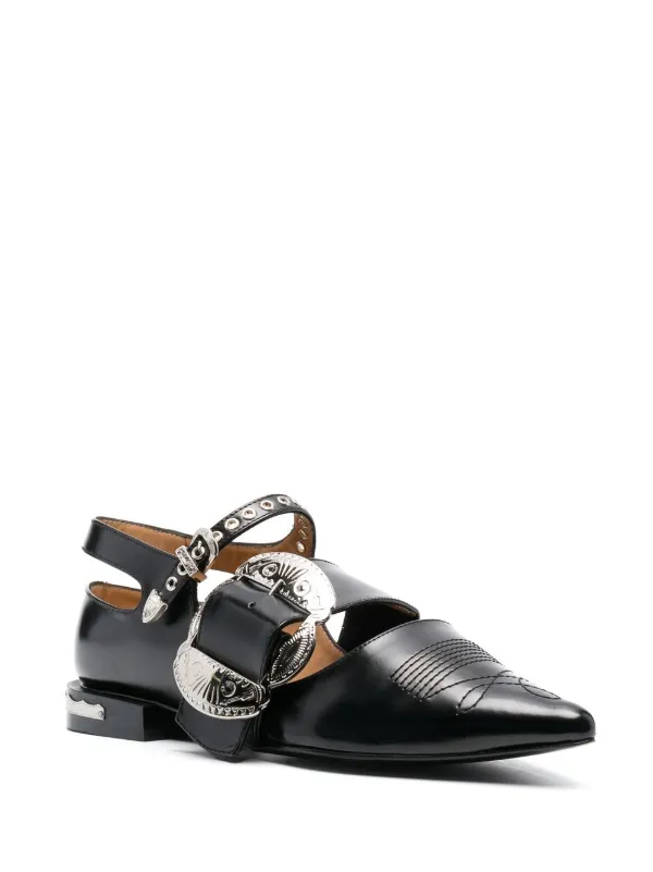 【Miumiu】TOGA PULLA トーガプルラ パンプス Toga Pulla バックル レザーミュール | ブラック | FARFETCH JP