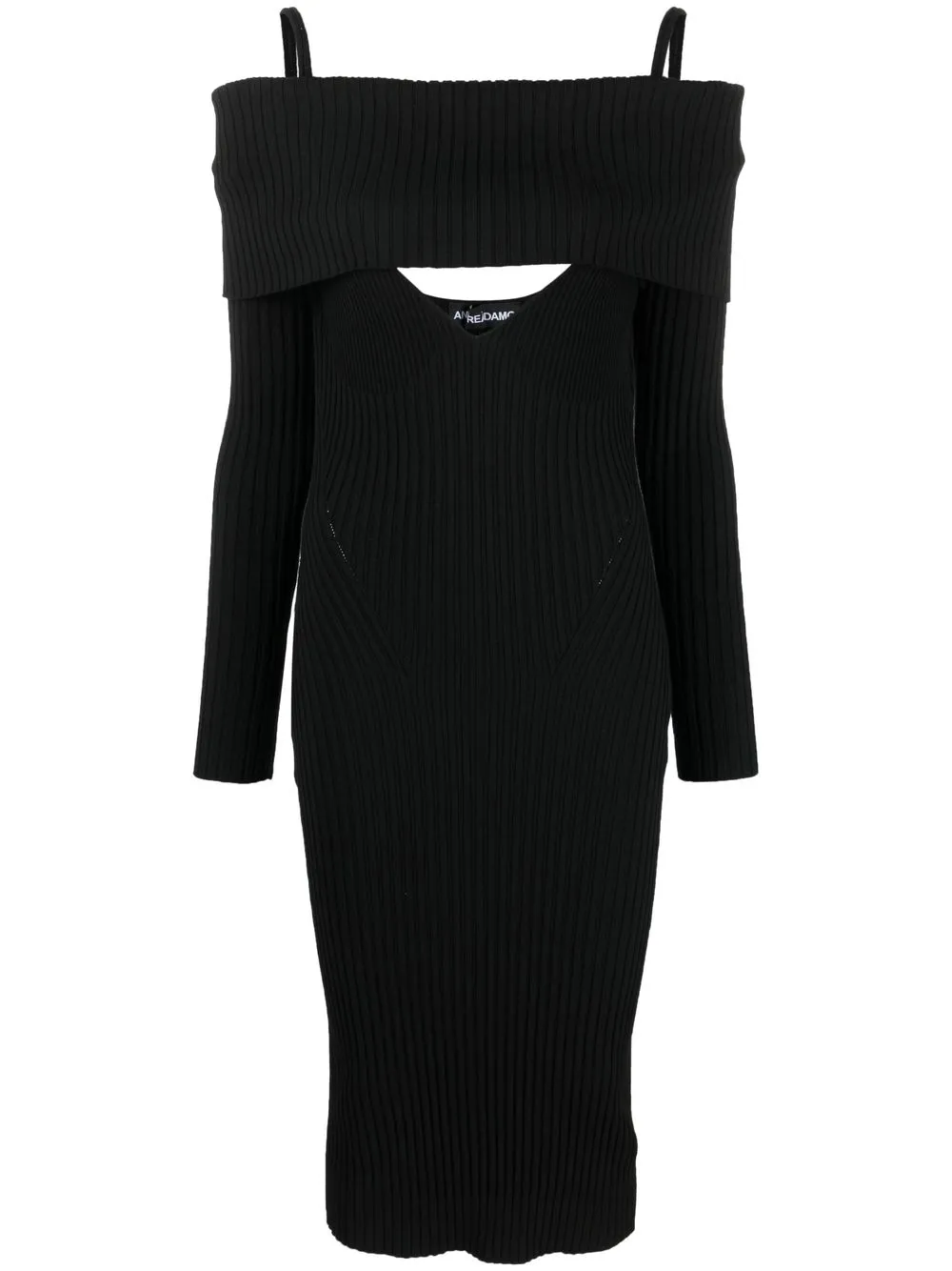 

ANDREĀDAMO cut-out detail knitted dress - Black