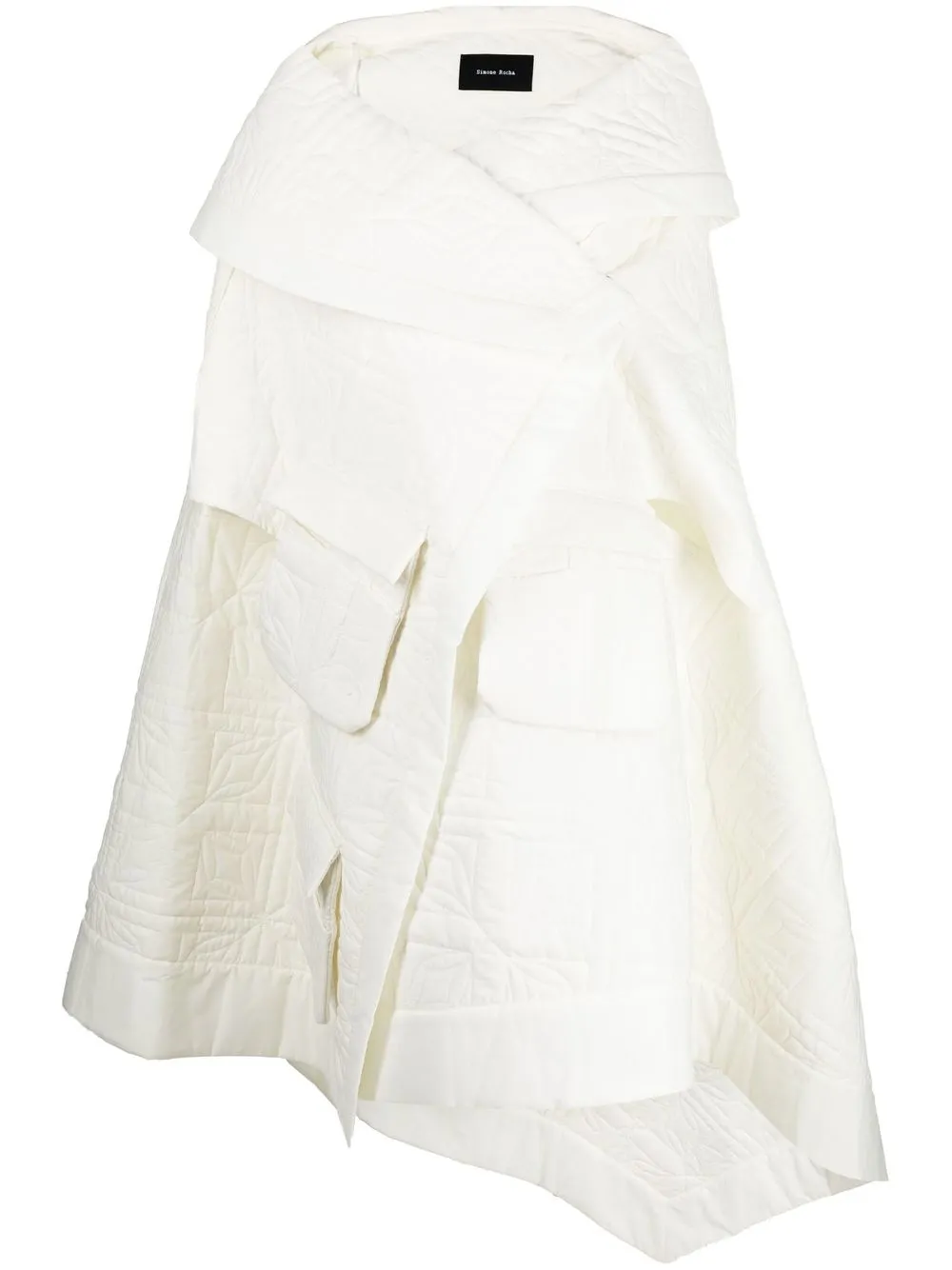 

Simone Rocha quilted asymmetric double-breasted coat - Neutrals