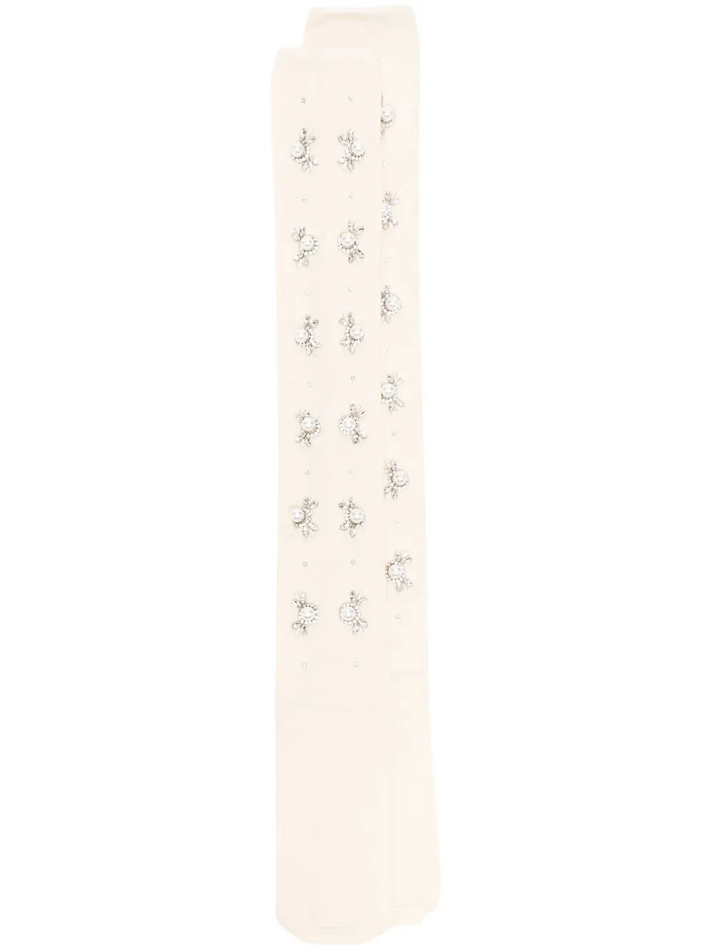 

Simone Rocha Crystal Drip embellished long socks - Neutrals