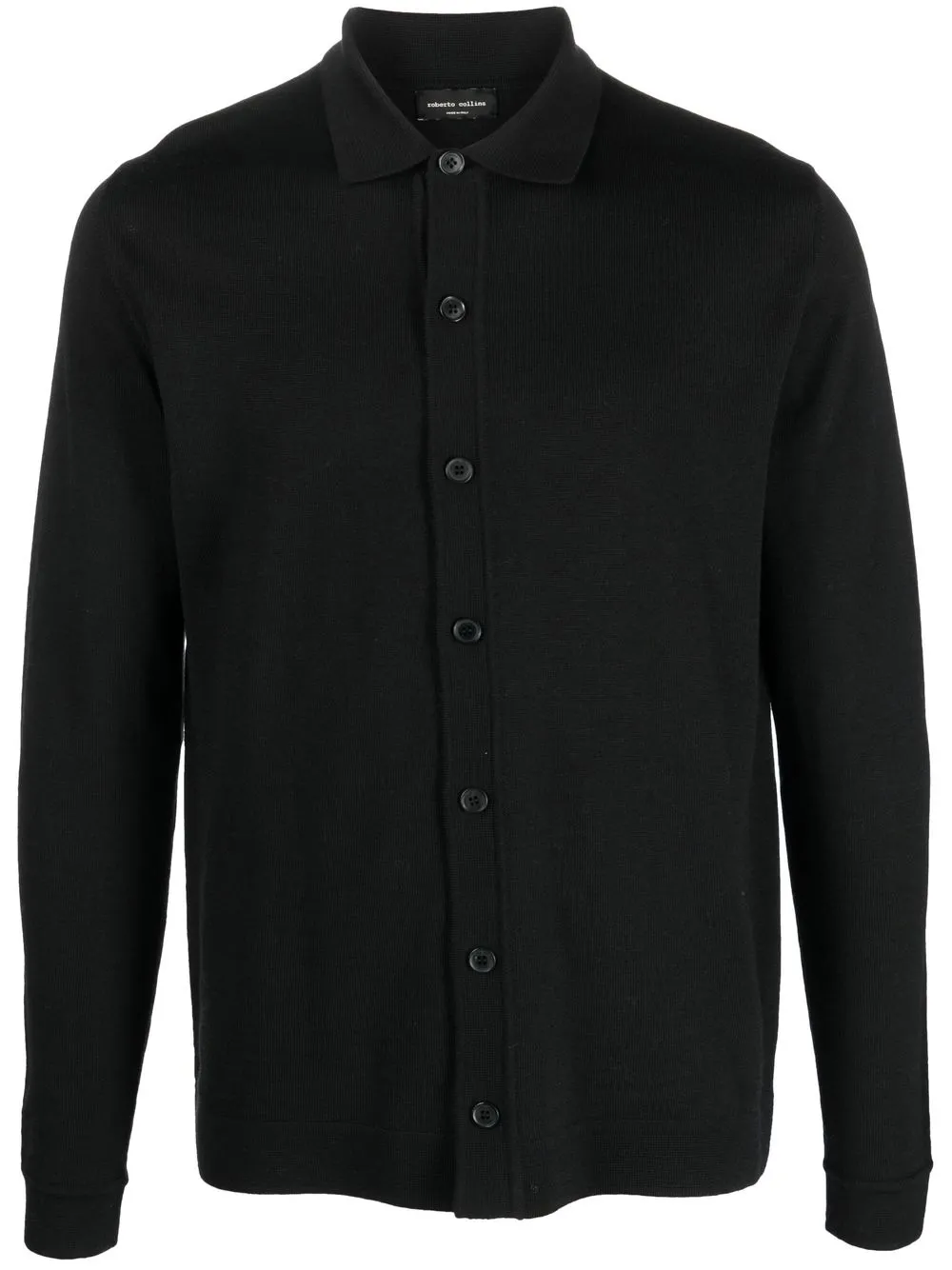 

Roberto Collina buttoned-up merino wool sweatshirt - Black