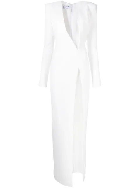 Mônot asymmetric V-neck gown