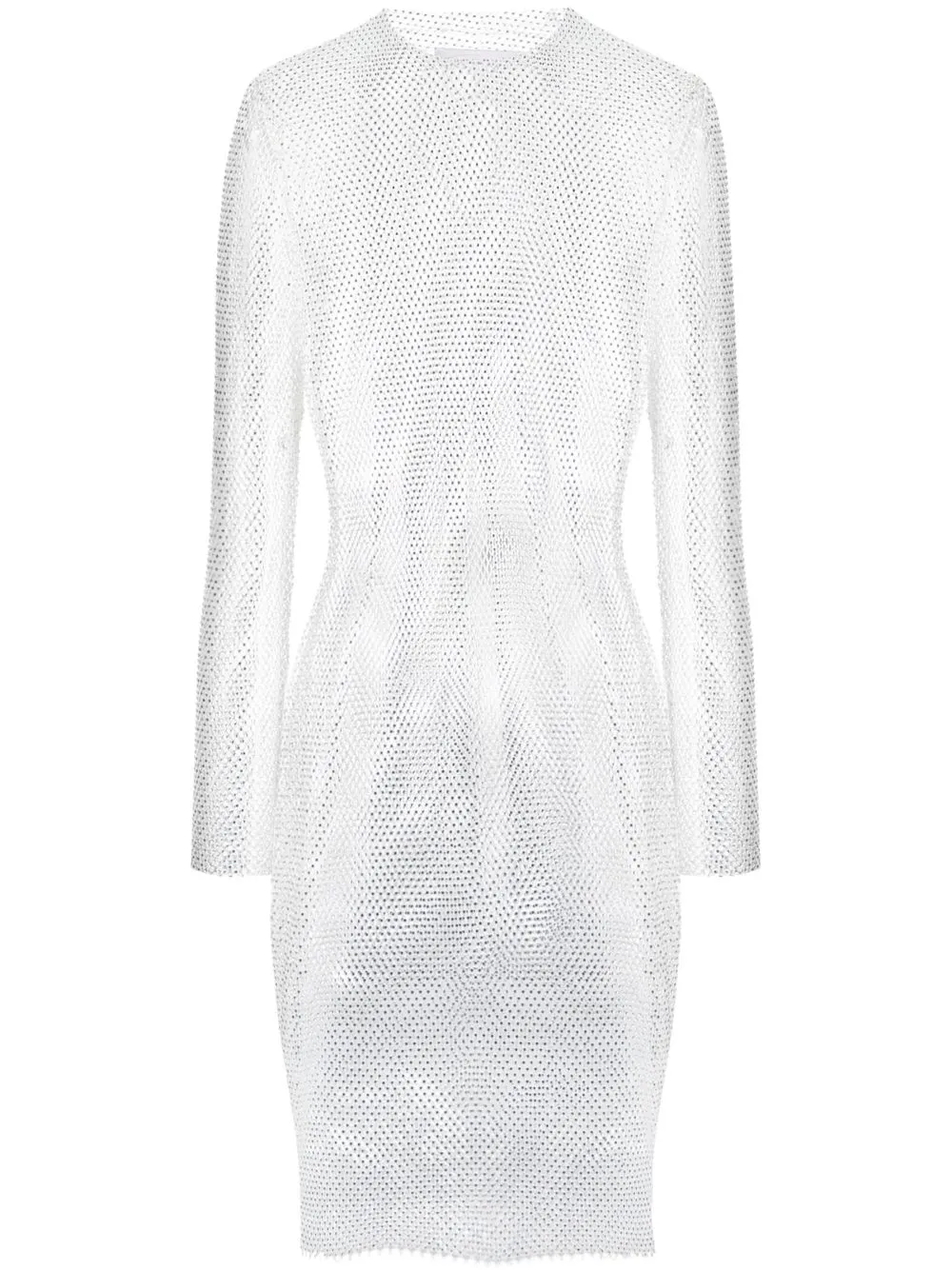 

Genny crystal-embellished mesh mini dress - White