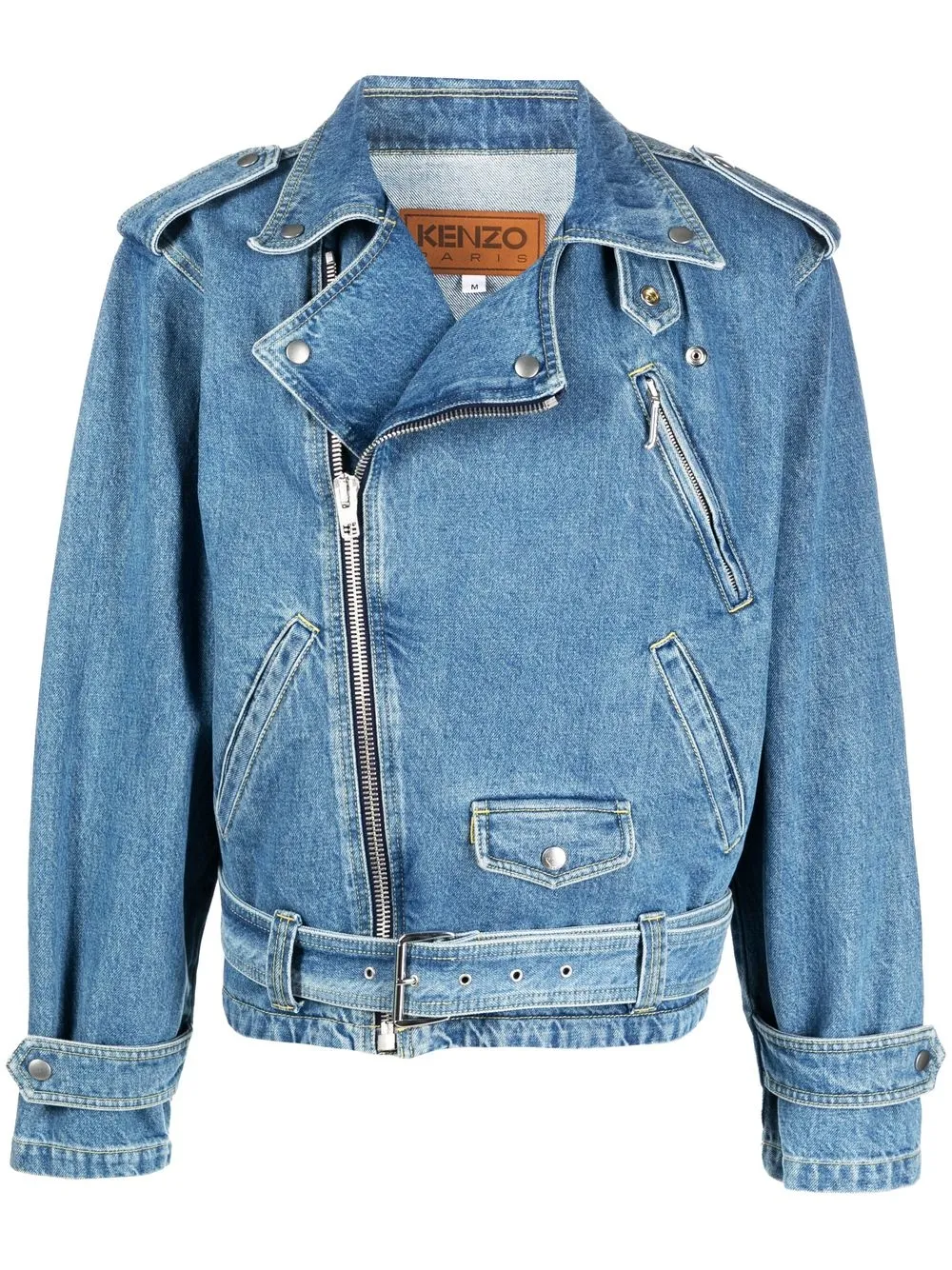 

Kenzo chamarra de mezclilla estilo biker - Azul