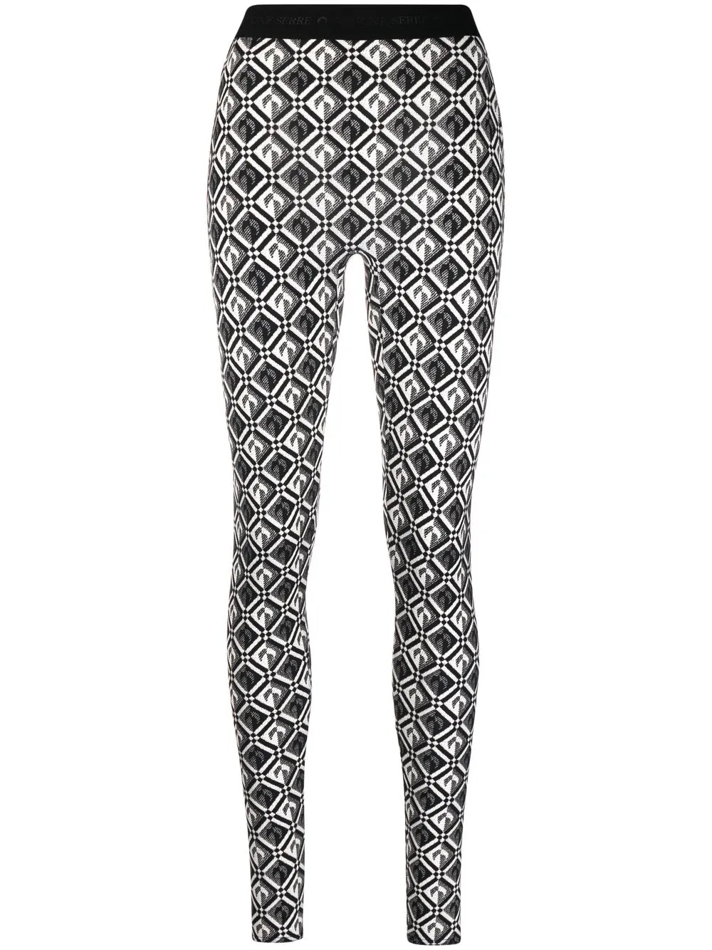 

Marine Serre crescent-motif intarsia-knit leggings - Black