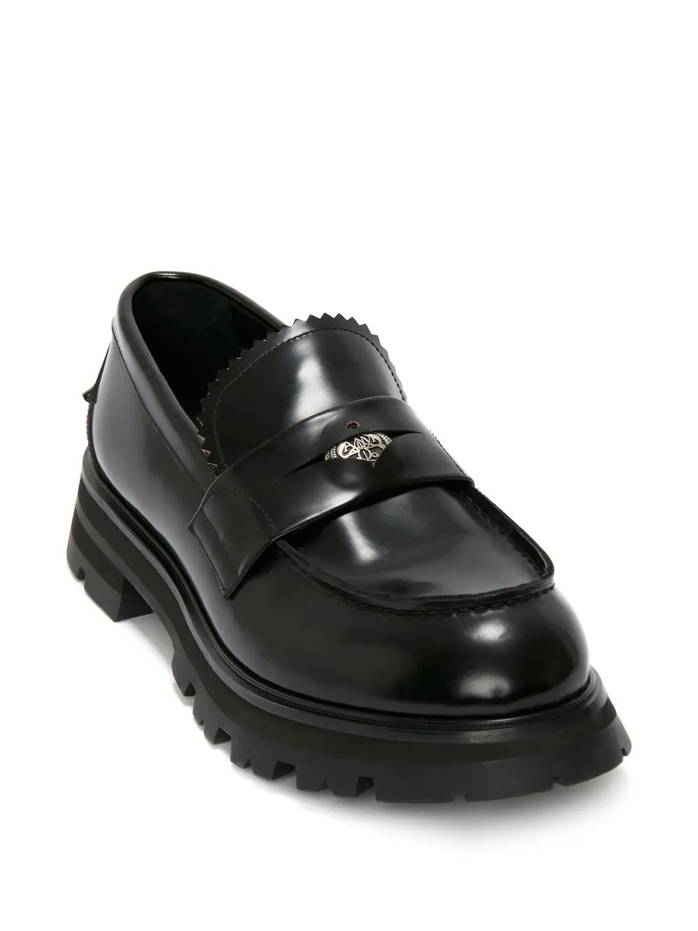 

Alexander McQueen coin-embellished penny loafers - Black