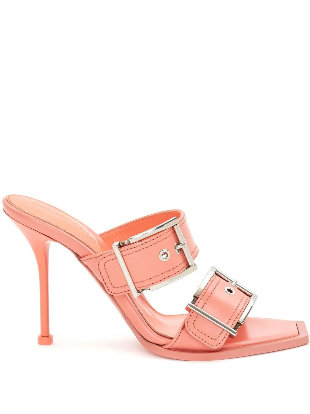 

Alexander McQueen double-buckle leather sandals - Pink