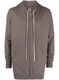 Rick Owens drawstring zip-up hoodie - Grey