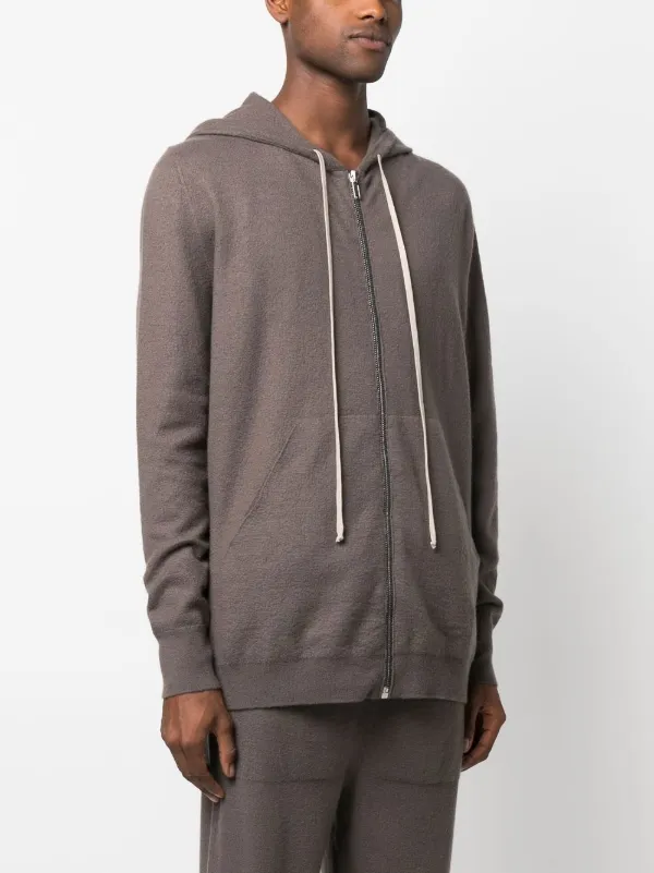 Rick Owens Drawstring zip-up Hoodie | Grey | FARFETCH