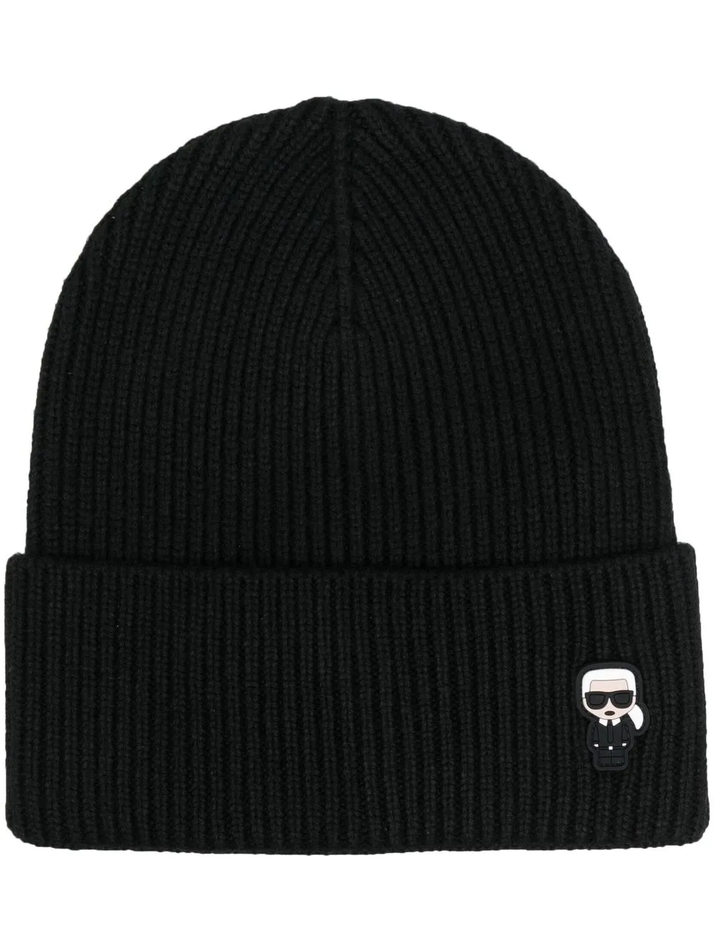 

Karl Lagerfeld gorro tejido de canalé - Negro