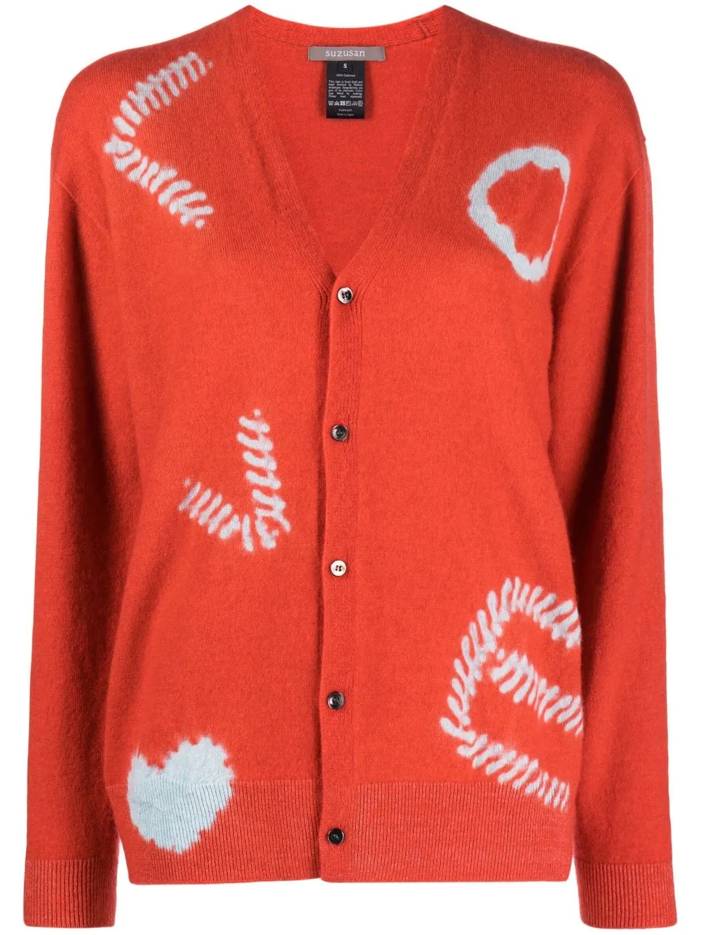 

Suzusan intarisa-knit cashmere cardigan - Orange