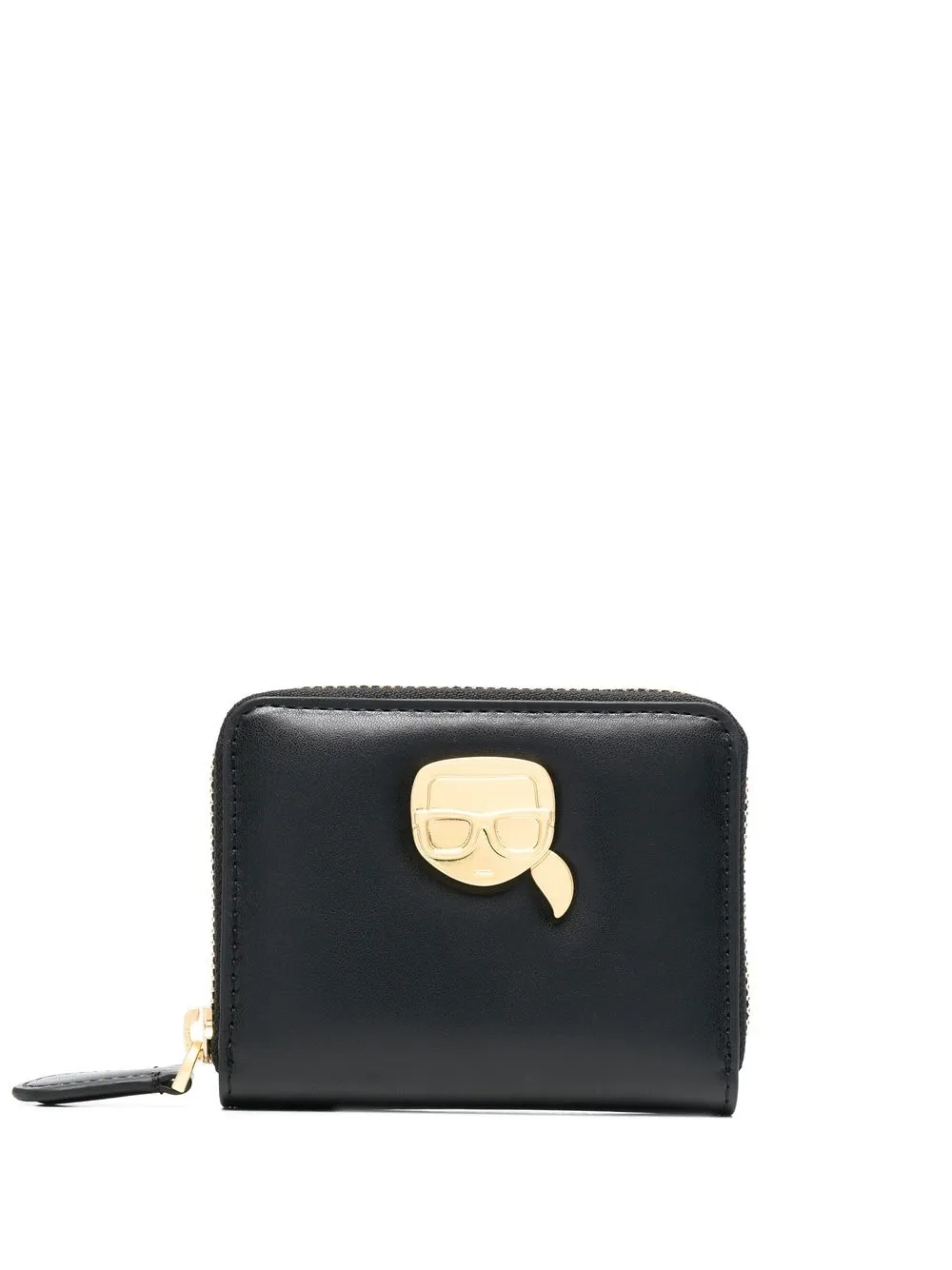 

Karl Lagerfeld cartera con placa del logo y cierre - Negro