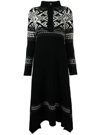 Sacai Knitted Draped Midi Dress - Farfetch