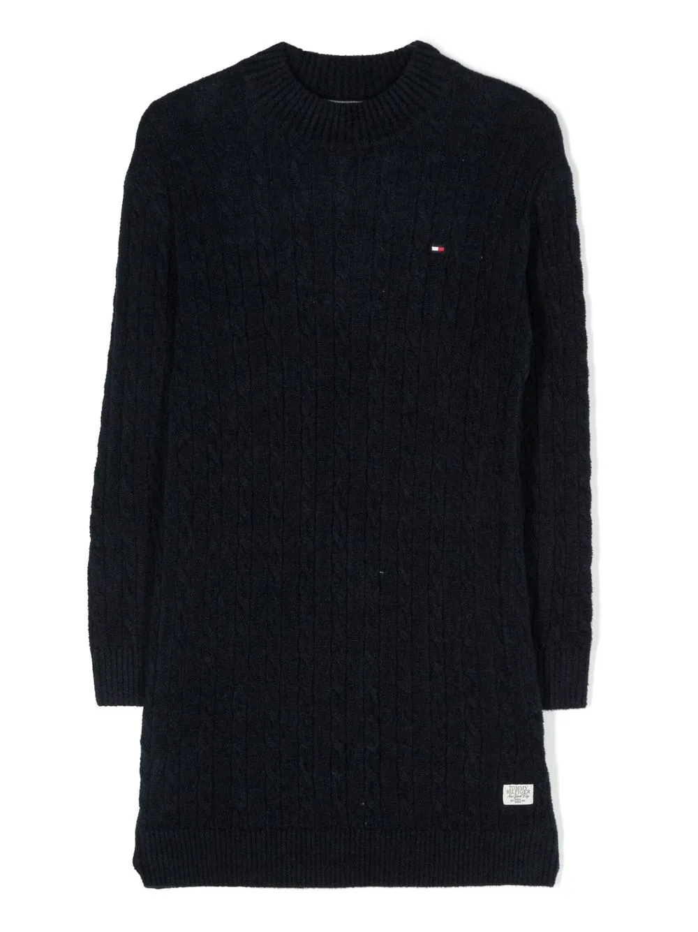 

Tommy Hilfiger Junior logo-patch knitted dress - Blue