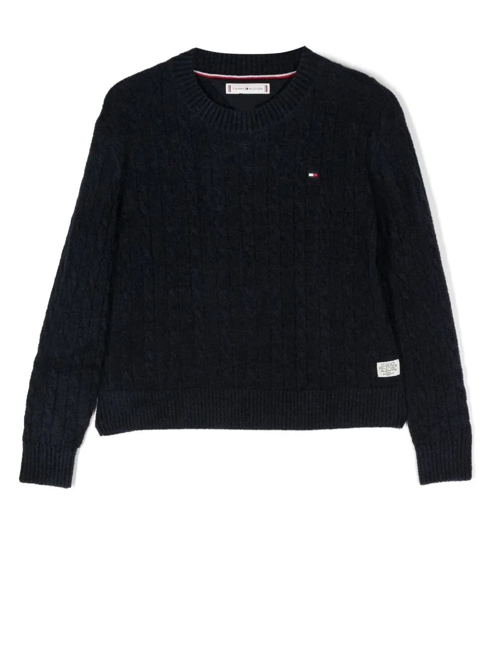 

Tommy Hilfiger Junior logo-patch crew neck jumper - Blue
