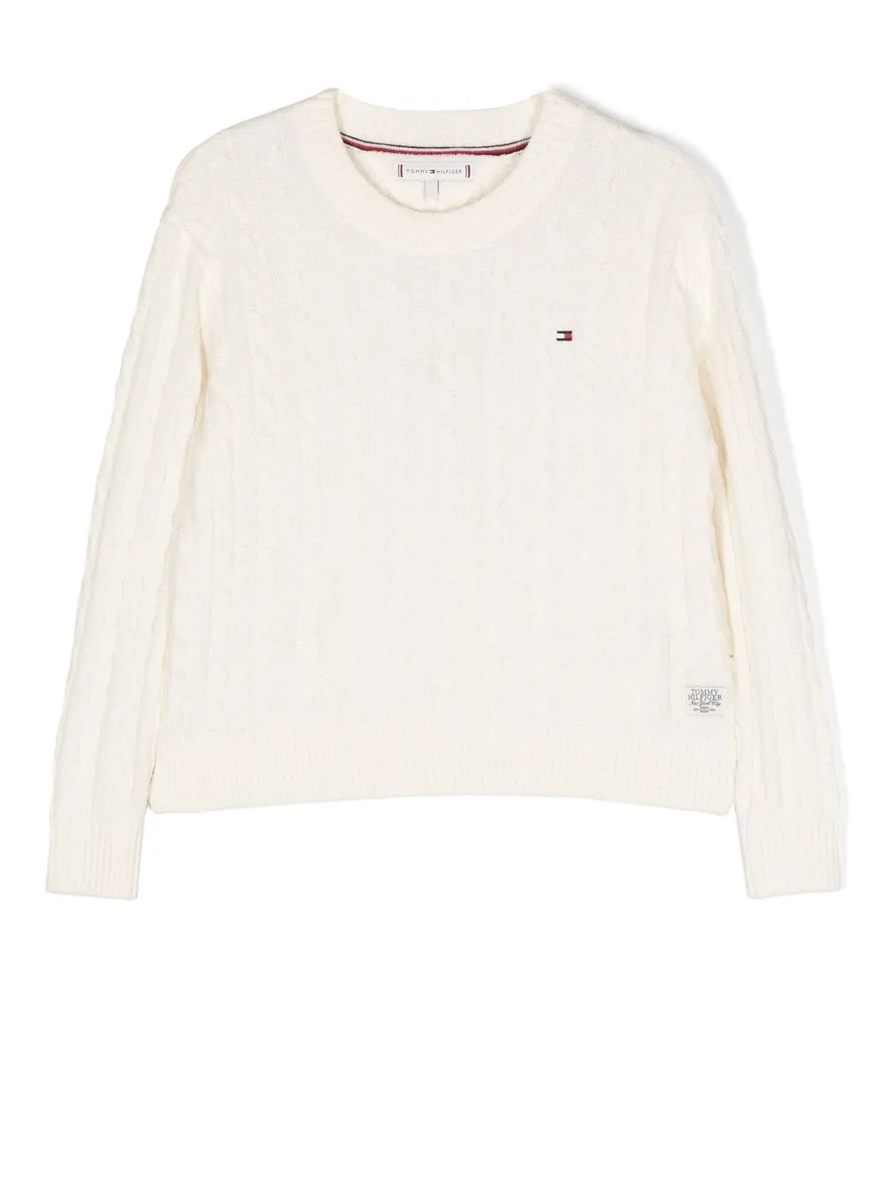 

Tommy Hilfiger Junior cable-knit crew neck jumper - White