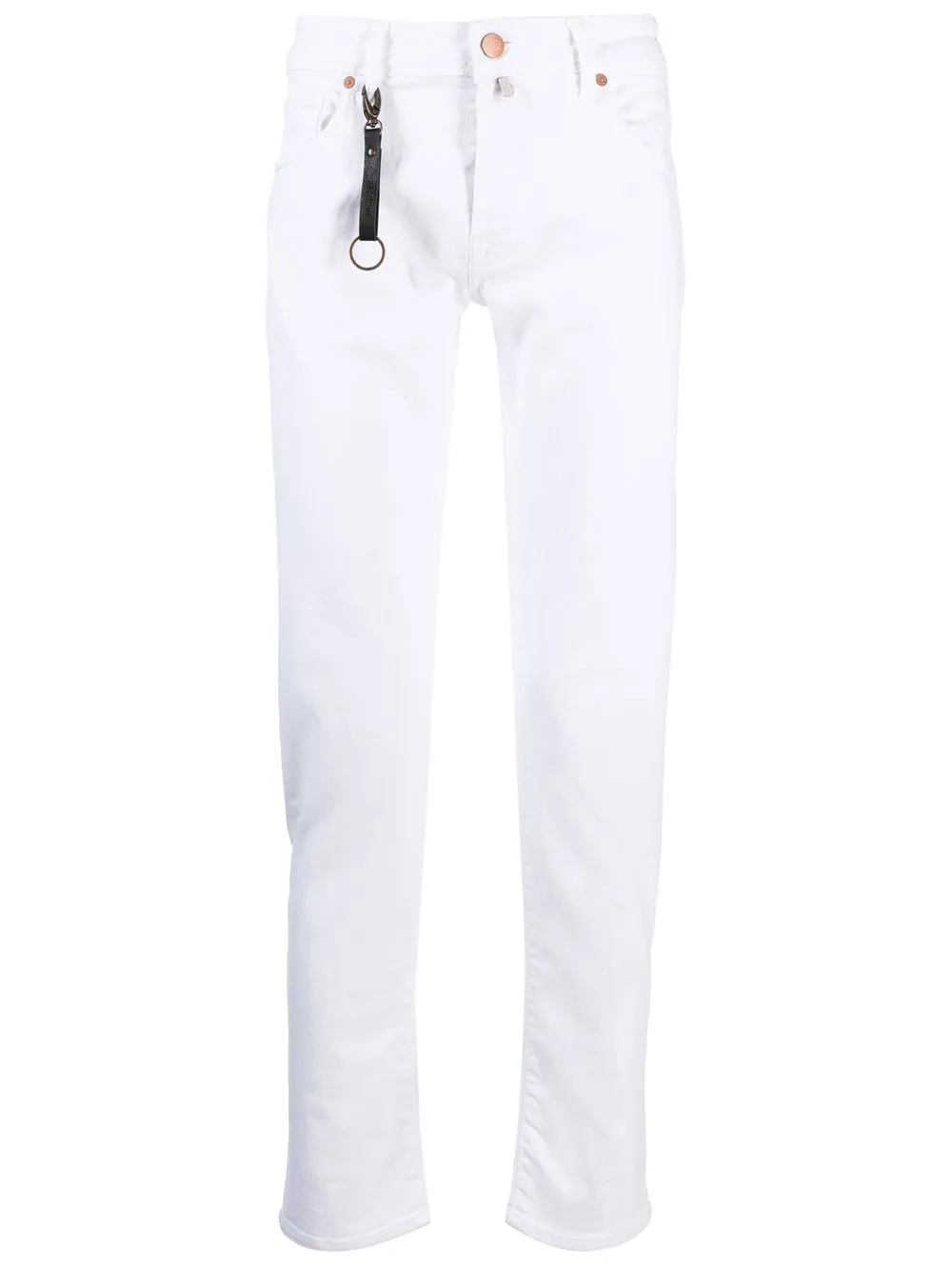 

Incotex cropped straight-leg jeans - White