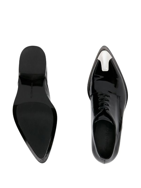 Alexander McQueen silver-tone toe-cap Leather Shoes - Farfetch