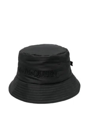 Alexander McQueen バケットハット 白黒 AMQ ファッション Alexander McQueen バケットハット 白黒