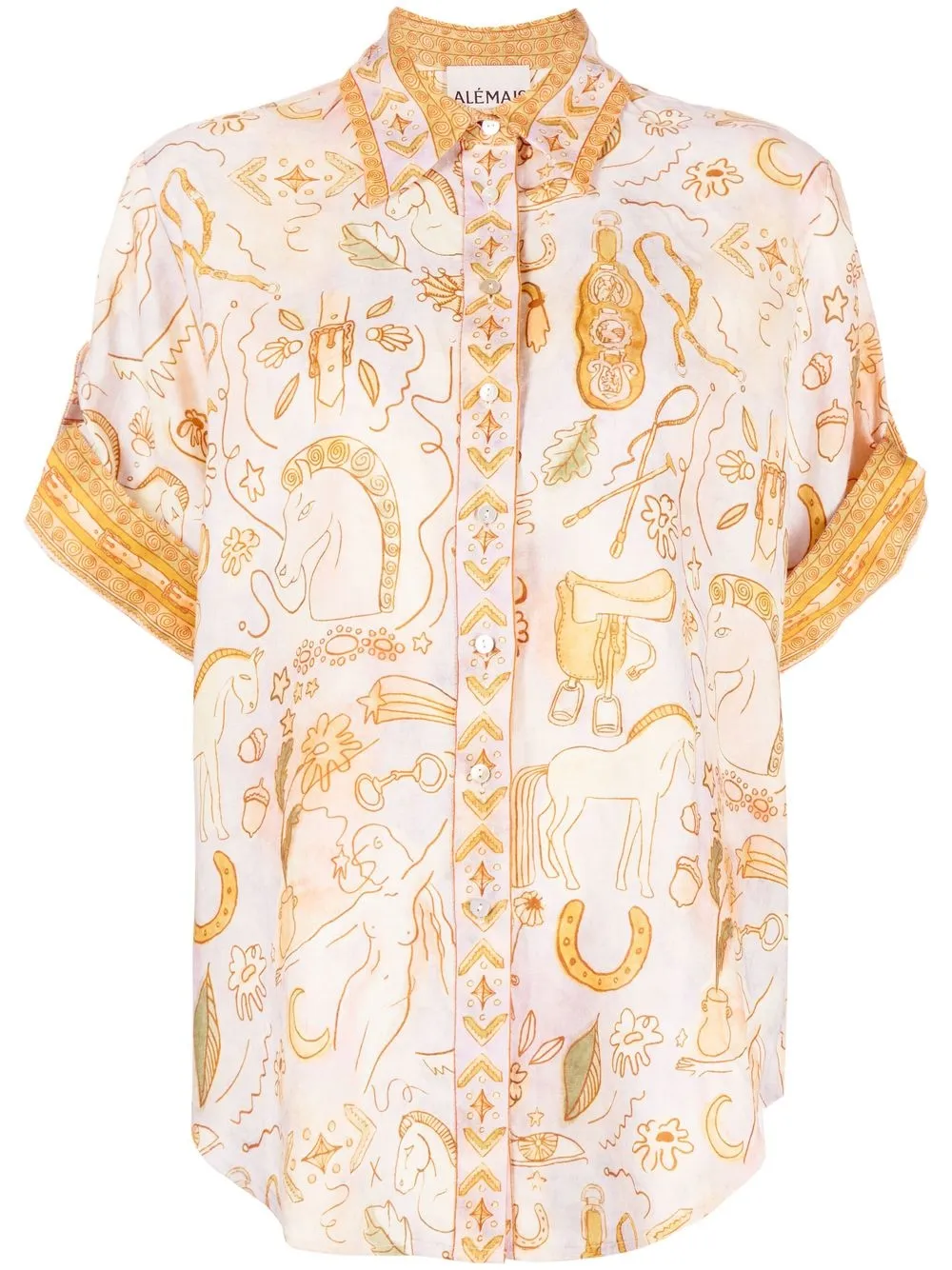

ALEMAIS Solitaite linen shirt - Orange