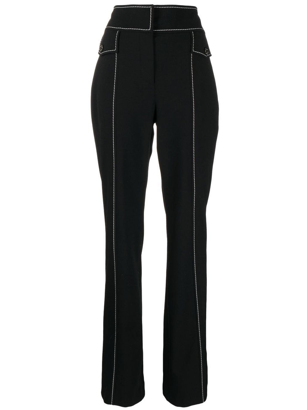 

Boutique Moschino contrast-stitch high-waist trousers - Black