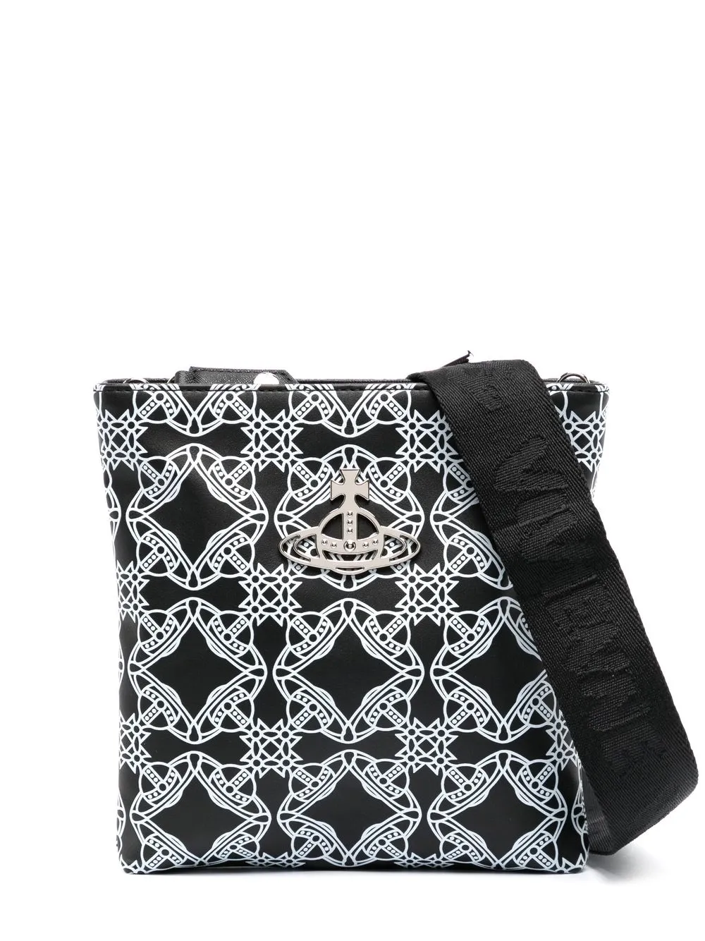 

Vivienne Westwood Squire webbing-print shoulder bag - Black