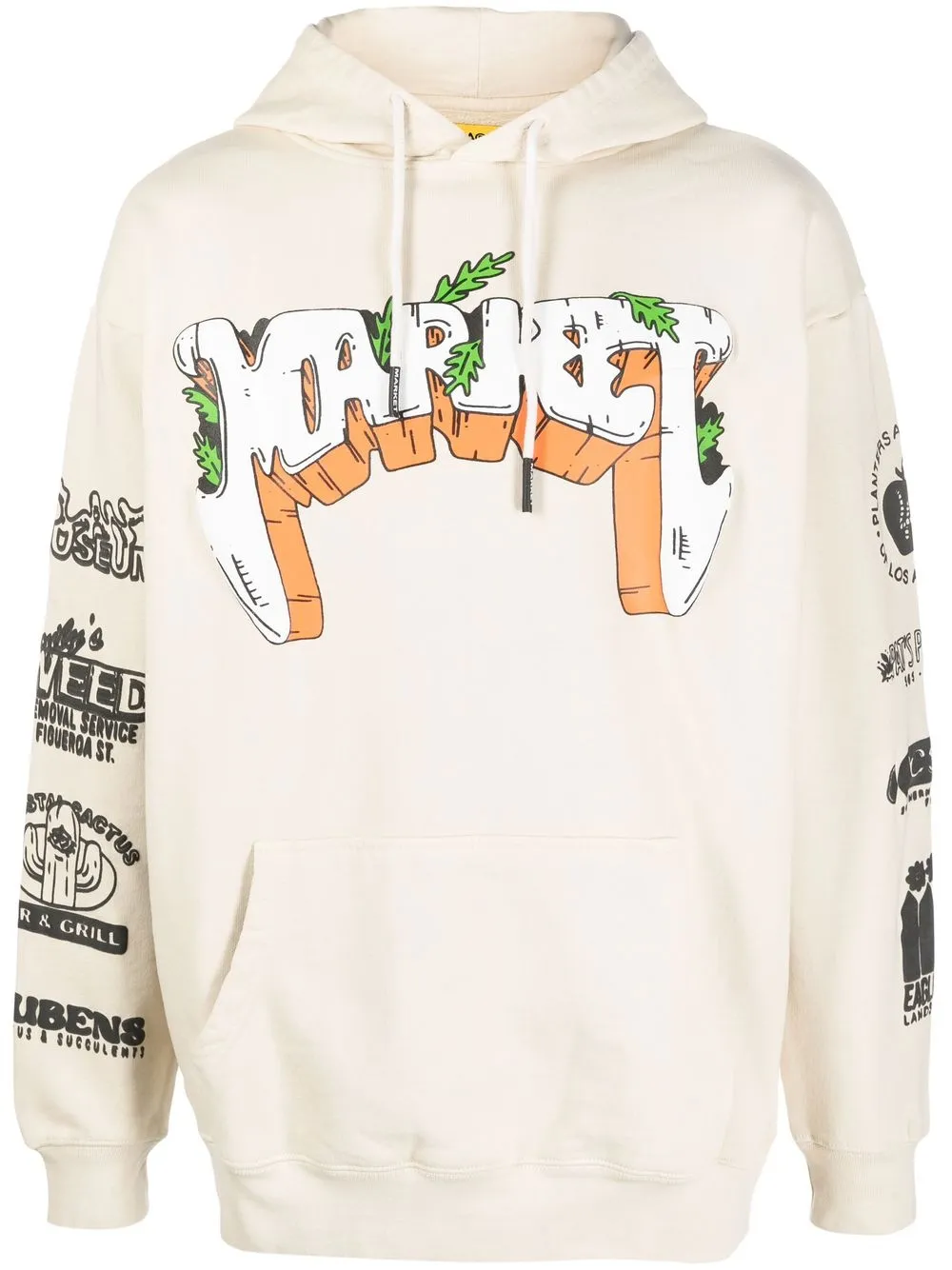 

MARKET graphic-print drawstring hoodie - Neutrals