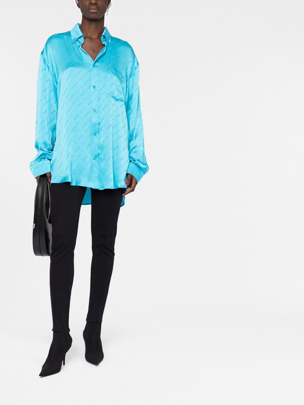 Balenciaga Blouse met logoprint - Blauw