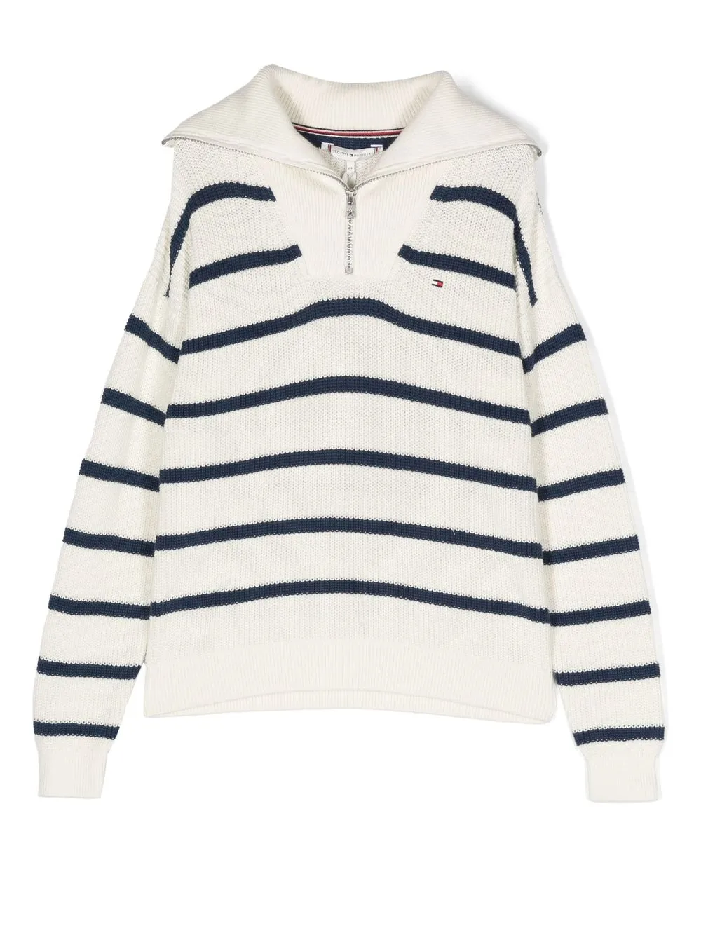 

Tommy Hilfiger Junior logo-patch striped jumper - Neutrals