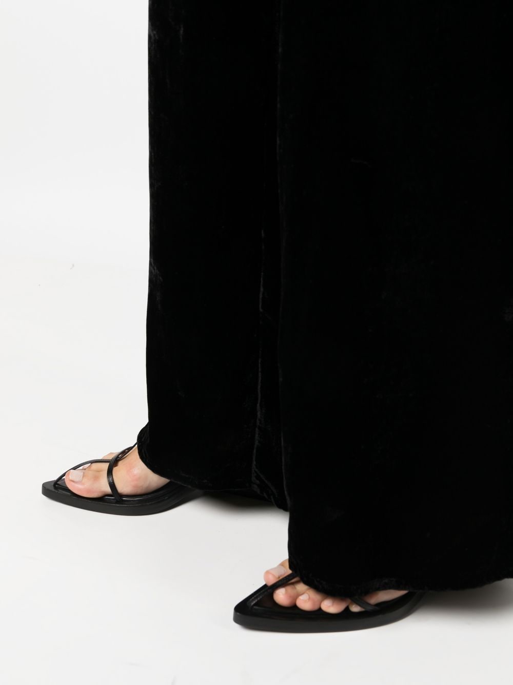 Shop Forte Forte Velour Wide-leg Trousers In Black