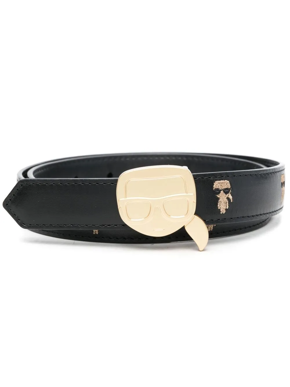 

Karl Lagerfeld logo-print leather belt - Black