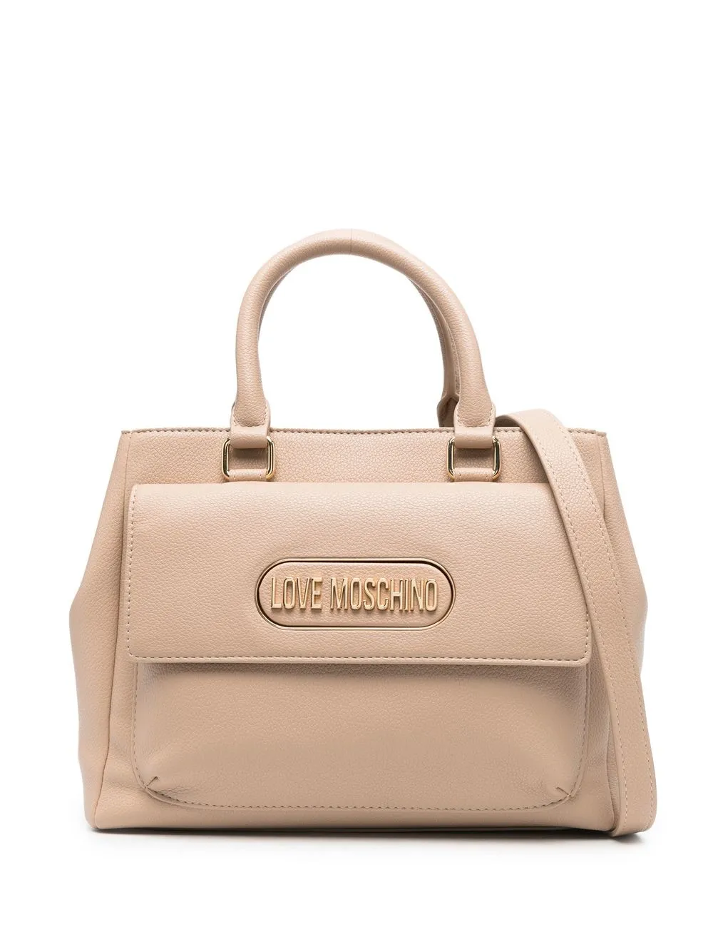 

Love Moschino tote con placa del logo - Neutro