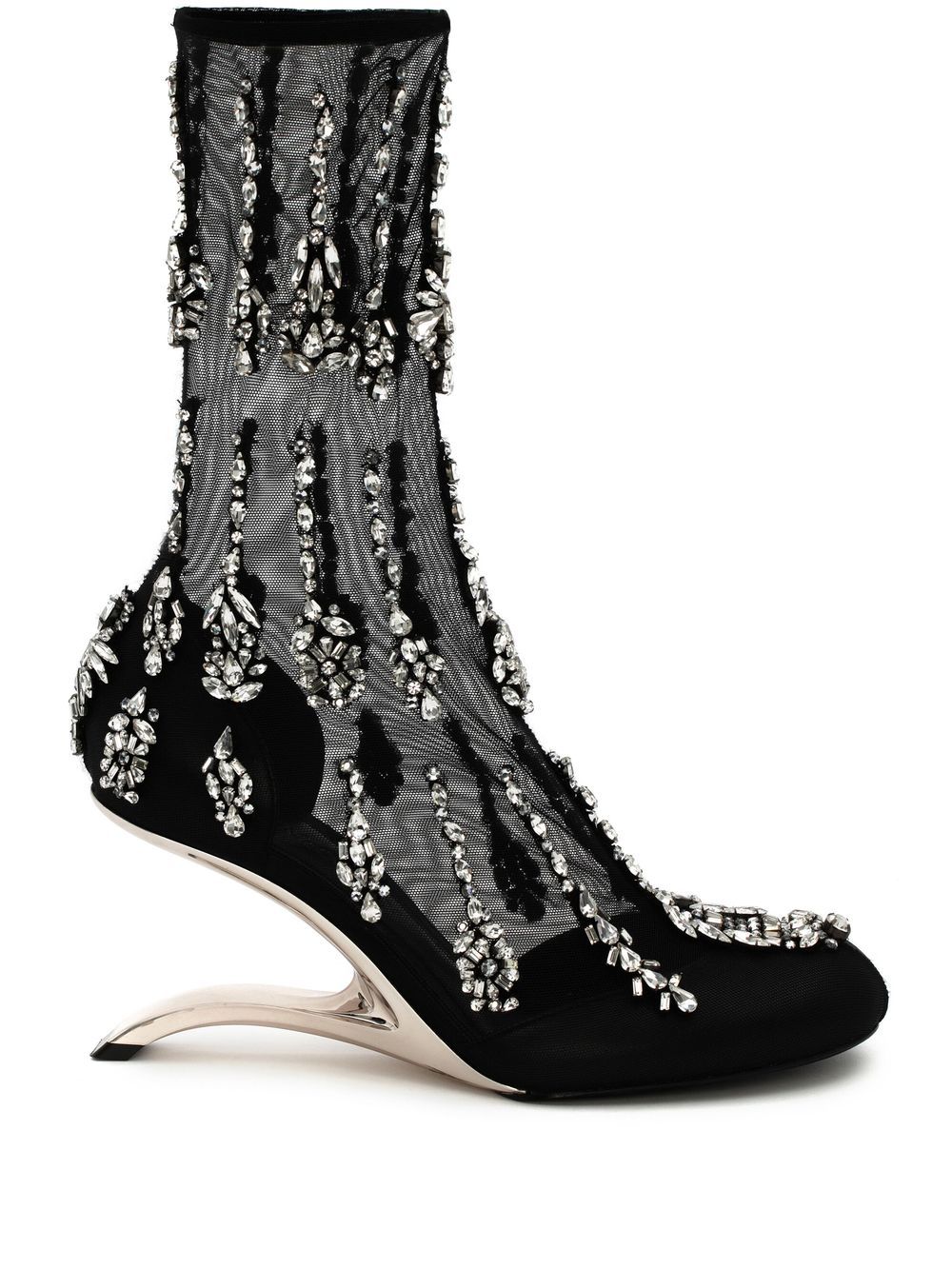 ALEXANDER MCQUEEN ARC CRYSTAL-EMBELLISHED 75MM BOOTS